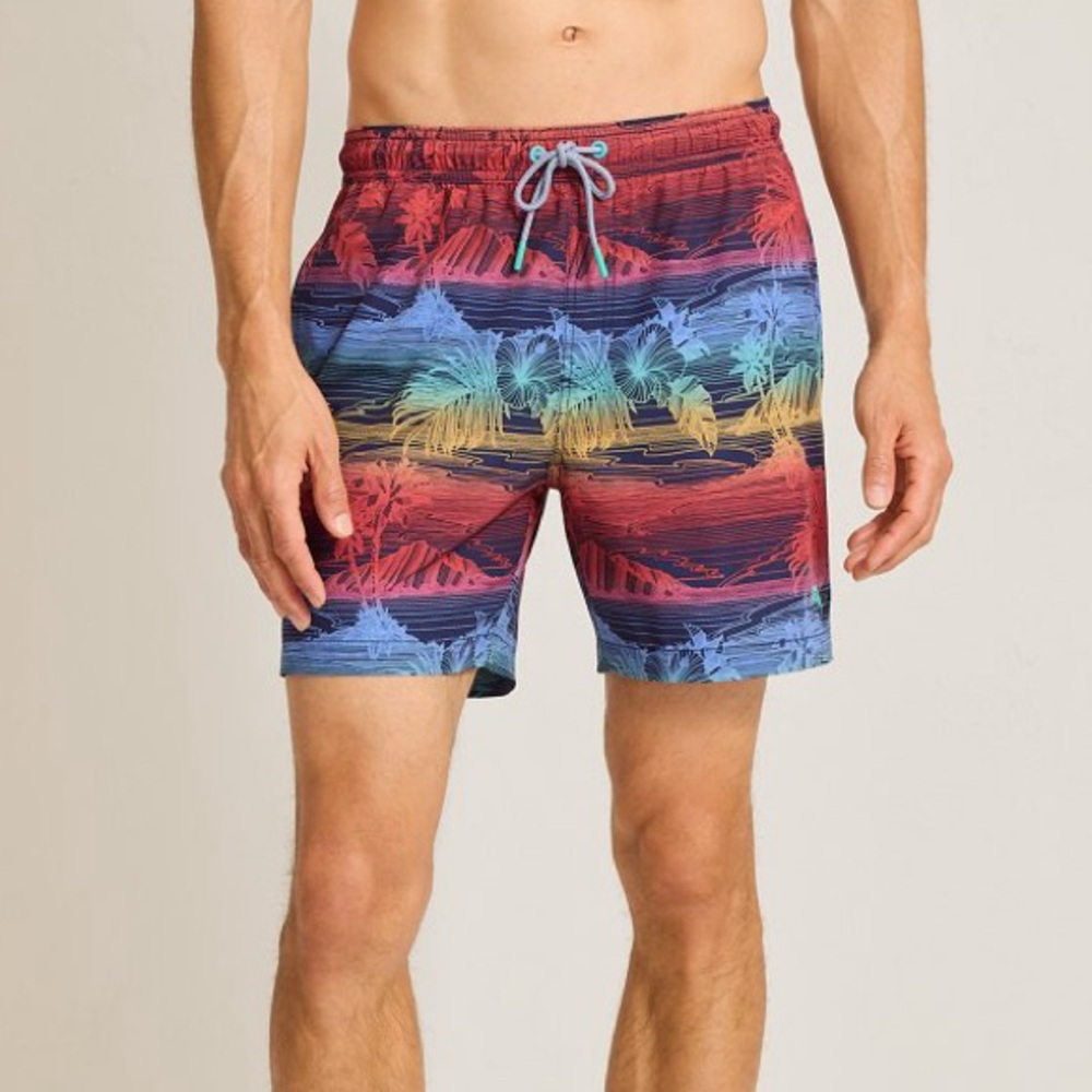 Tommy Bahama Naples Corsica Coast 6-inch swim trunks in the Blue Hawaiian color